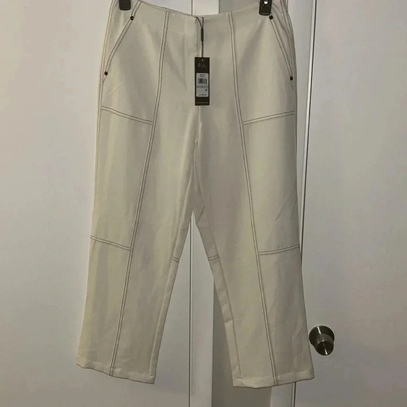 NWT Karl lagerfeld women’s contrast trim cropped pantss - Picture 3 of 10